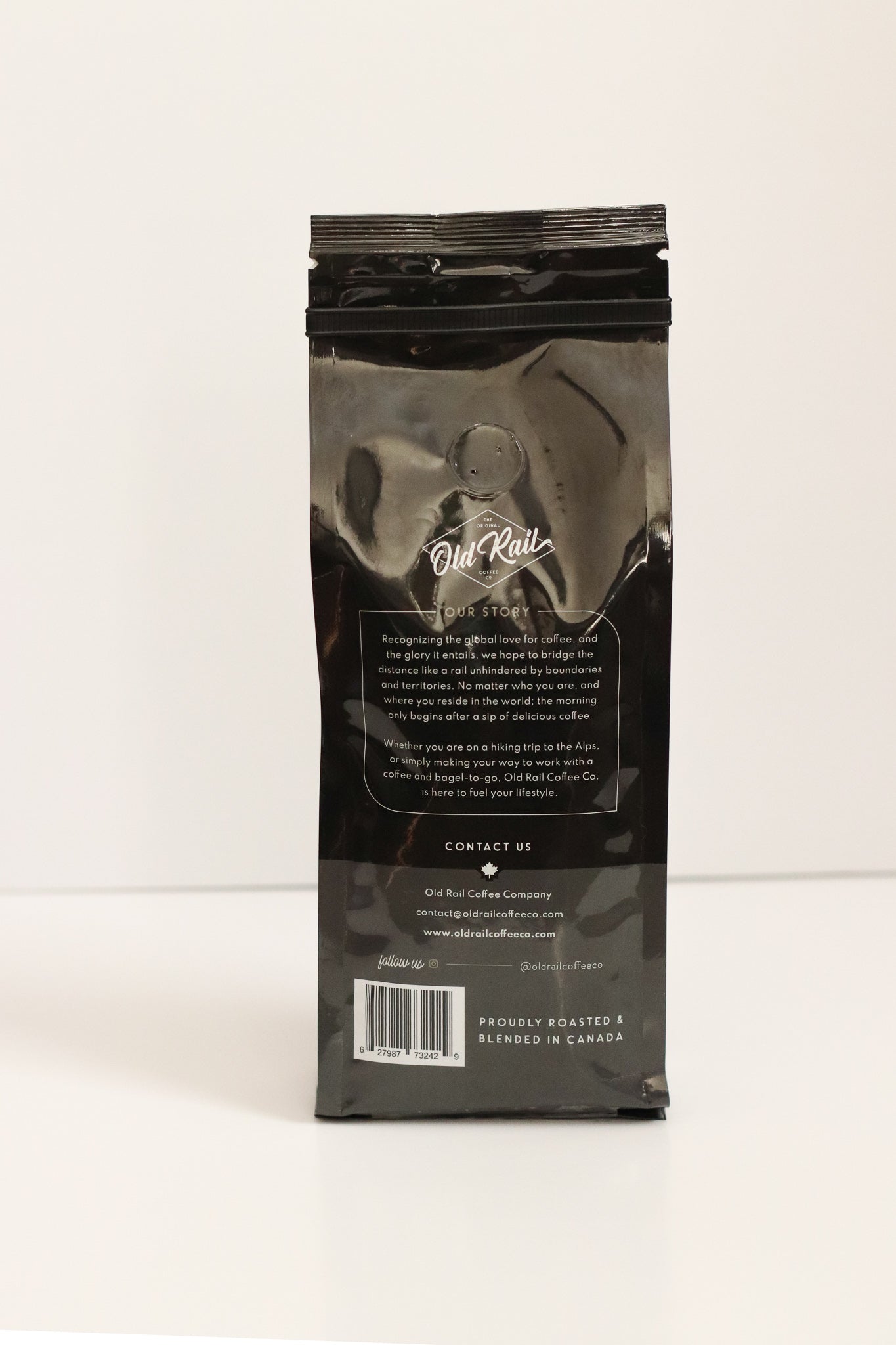 Back of Coffee Bag, Eurostar Dark Old Rail Coffee, The Best Coffee To Start Your Day. A well balanced coffee that will even have your coffee grinder asking for more