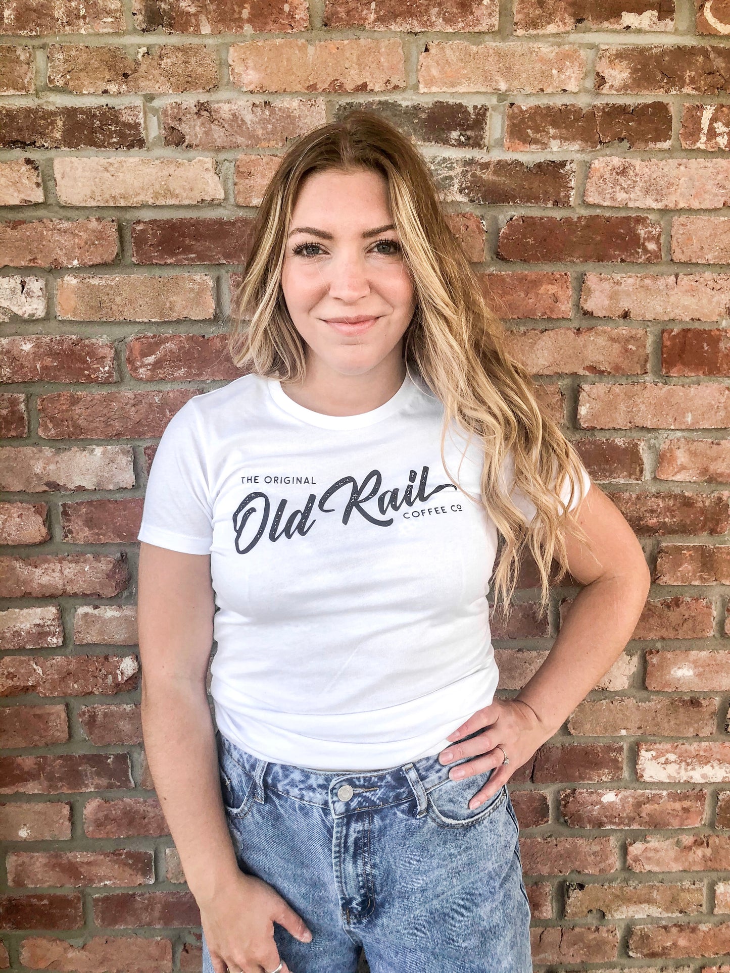 Old Rail Coffee Co, Women's T Shirt, White