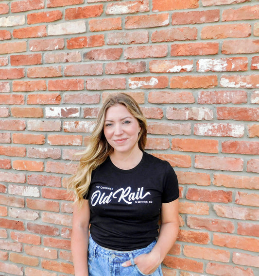 Old Rail Coffee Co, Women's T Shirt, Black
