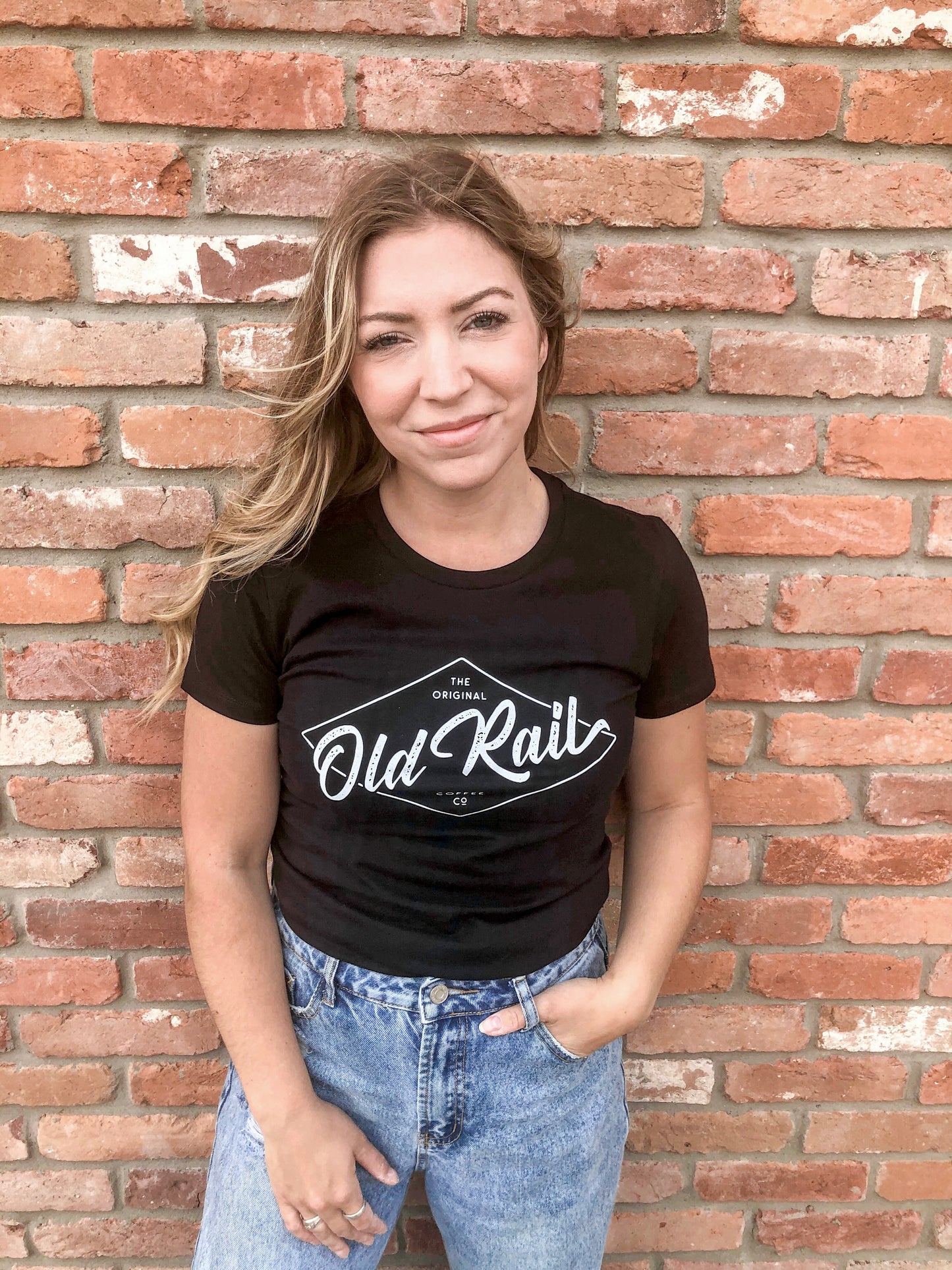 Old Rail Coffee Co, Women's T Shirt, Black, The Original Logo