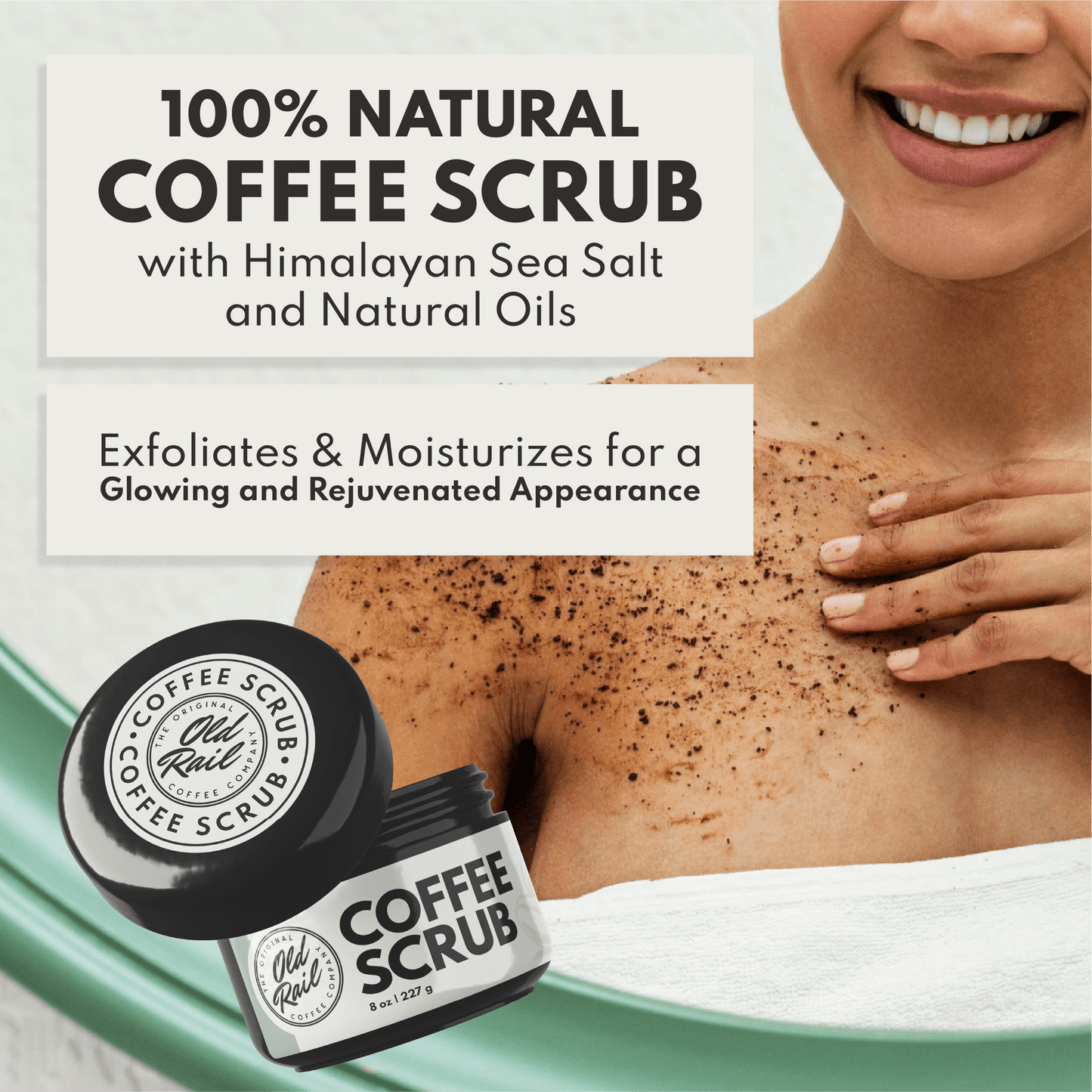 100% Natural Organic Arabica Coffee Scrub For Face & Body 8 Oz